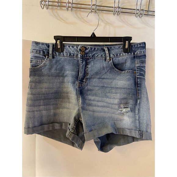 Vanilla Star denim rolled shorties size 16 rn#111052 - Picture 1 of 7